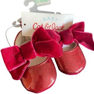 Cat & Jack Infant Shoes, Ruby Red Sparkle, Size 3-6M, NWT